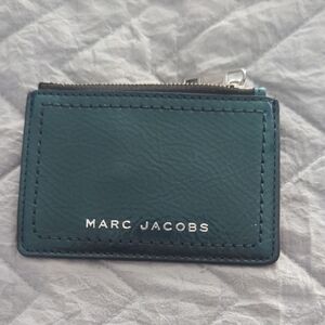 Marc Jacobs Dark Green Leather Card Case with Zip